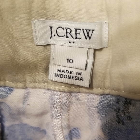 J.Crew 100% Cotton Womens Blue Pink Floral Stretch Chino Mid Rise Shorts Size 10 - Picture 10 of 11
